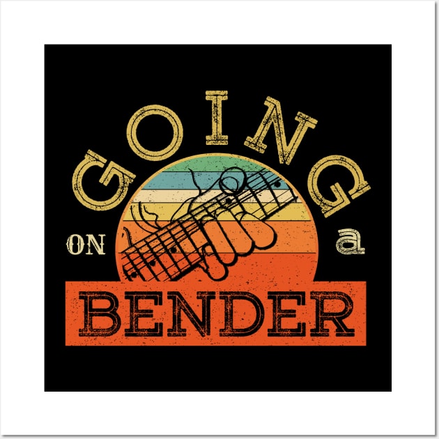 Going On A Bender - Vintage Blues Rock Heavy Guitar Player Wall Art by bonmotto